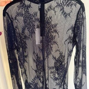 & Other Stories Navy Lace Top